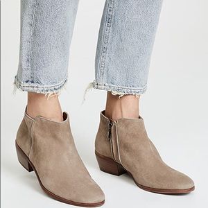 Grey suede booties